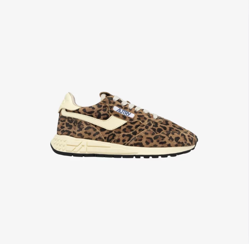 BASKETS AUTRY REELWIND LOW EN DAIM LEOPARD ET CUIR RUTABAGA