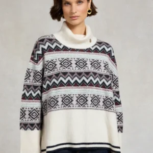 Antonia Fairisle Roll Neck Knit