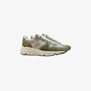 SNEAKERS RUNNING SOLE KAKI ETOILE PAILLETTE OR