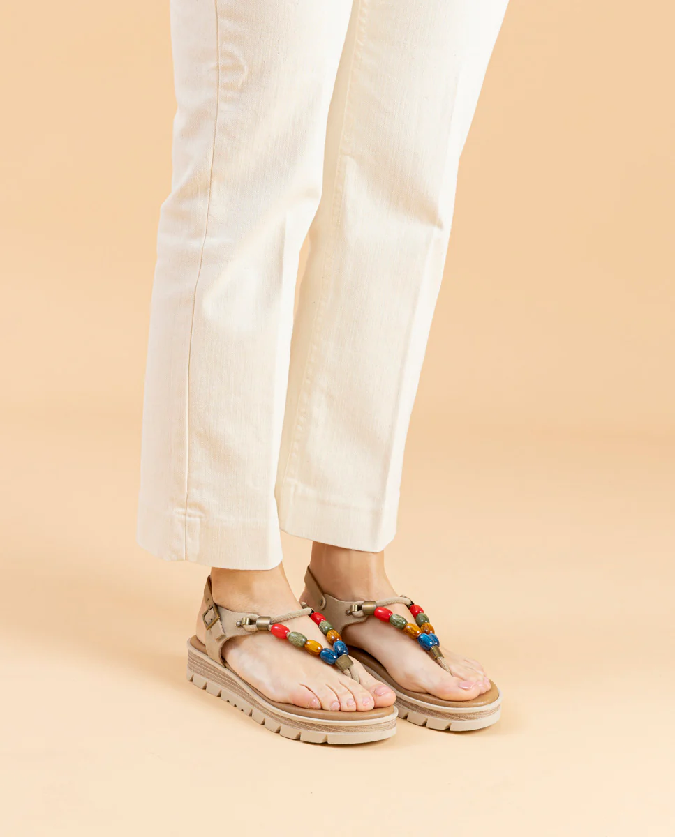 SANDALE TALON COMPENSÉE EN DAIM ARENA TELMA