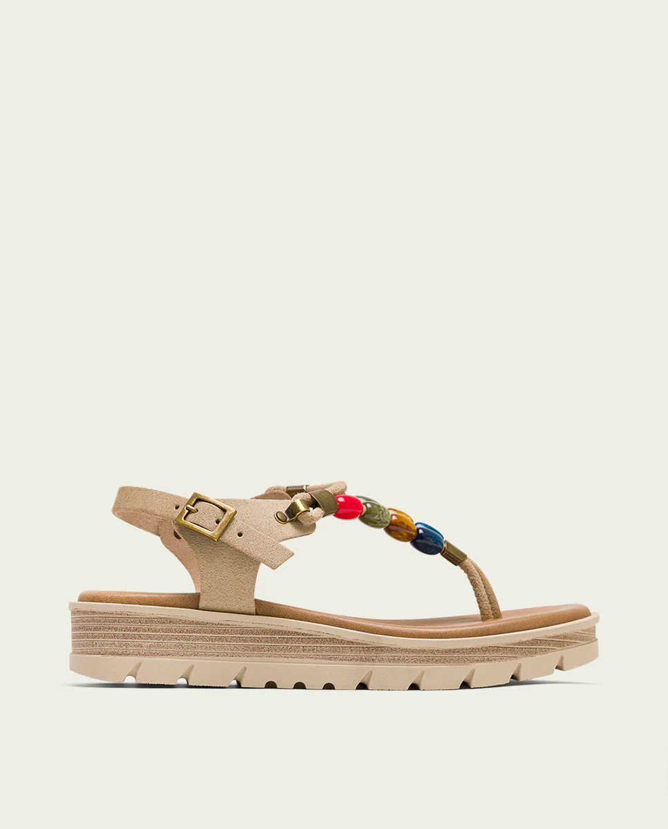 SANDALE TALON COMPENSÉE EN DAIM ARENA TELMA – Image 3