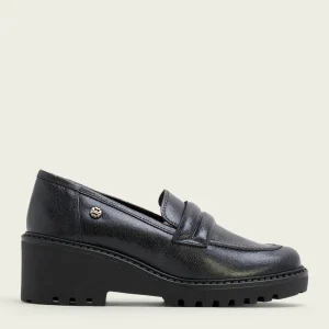 MOCASINS EN CUIR AVEC TALON NOIR LARI