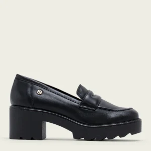 MOCASSINS EN CUIR AVEC TALON NOIR MABEL