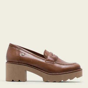 MOCASSINS EN CUIR AVEC TALON TAUPE MABEL