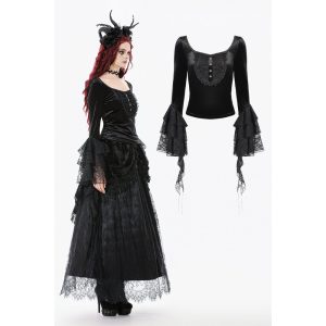 Top manche longue dentelle