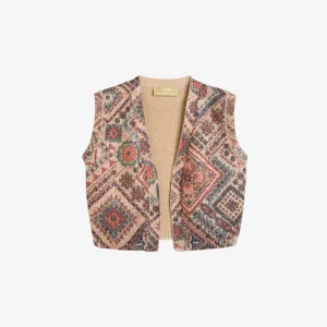 GILET MOMONI CERRO EN COTON AVEC PAILLETTES – MULTICOLORE ROSÉ