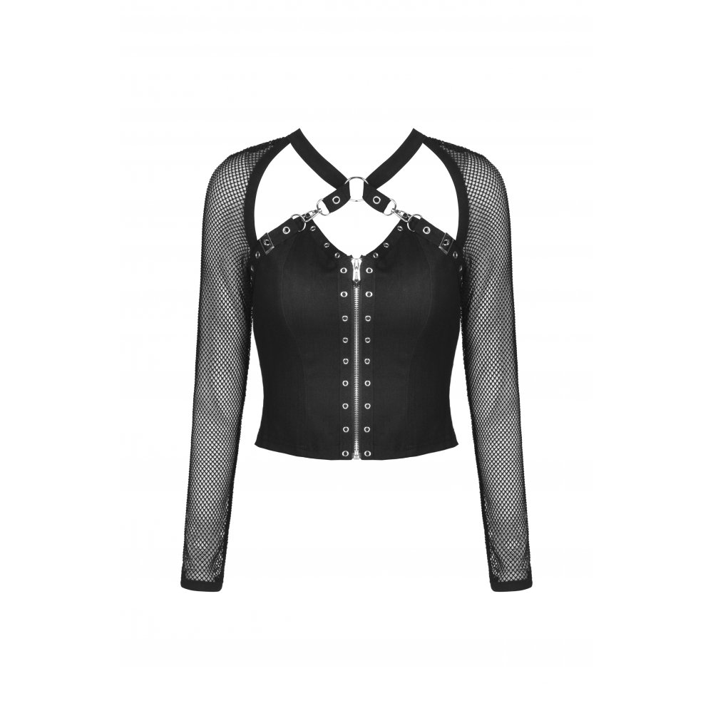 Haut manches en maille avec fermeture éclair – Image 4