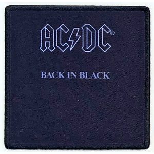 AC/DC ACDC AC DC Standard Patch: Back In Black (Album Cover) ACDCALBPAT06