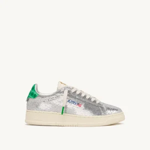BASKETS AUTRY DALLAS LOW WOM PAILLET/CROCODILE SILVER/GREEN