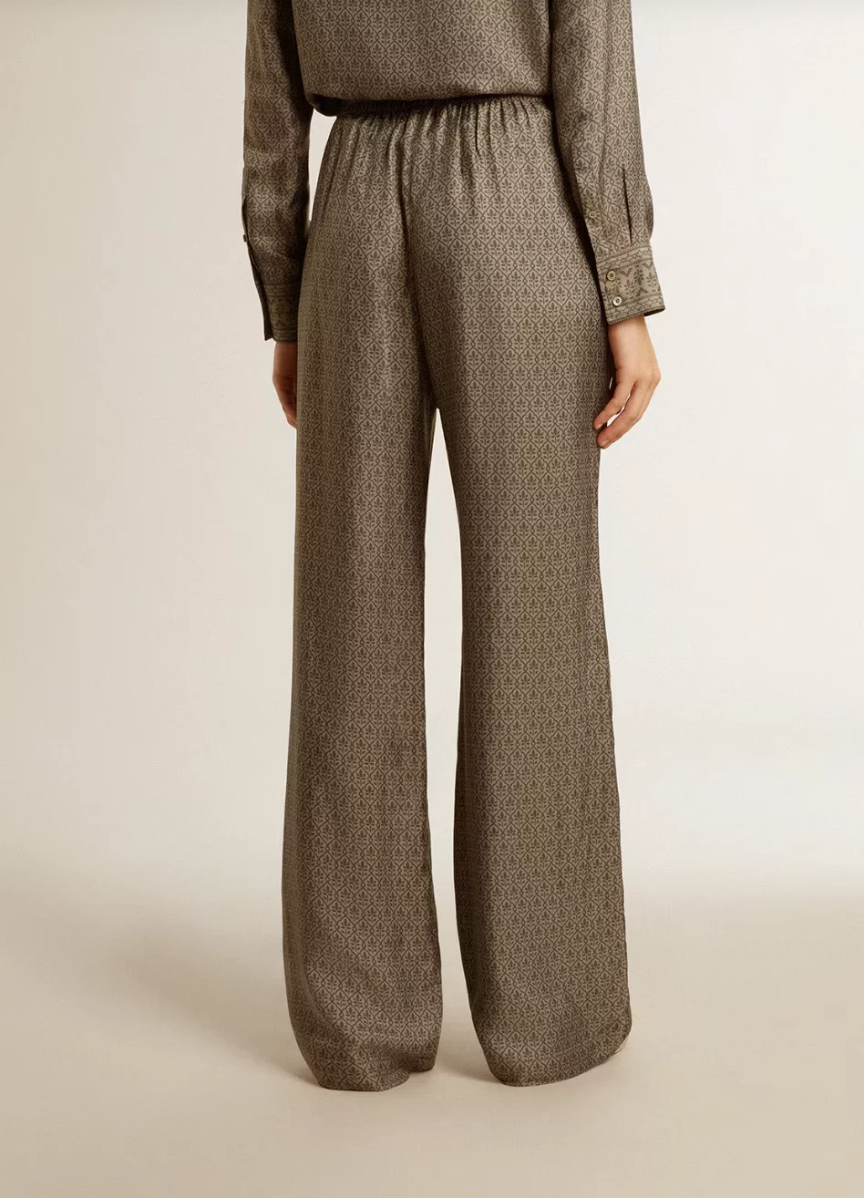 PANTALON EN VISCOSE VERT – Image 4