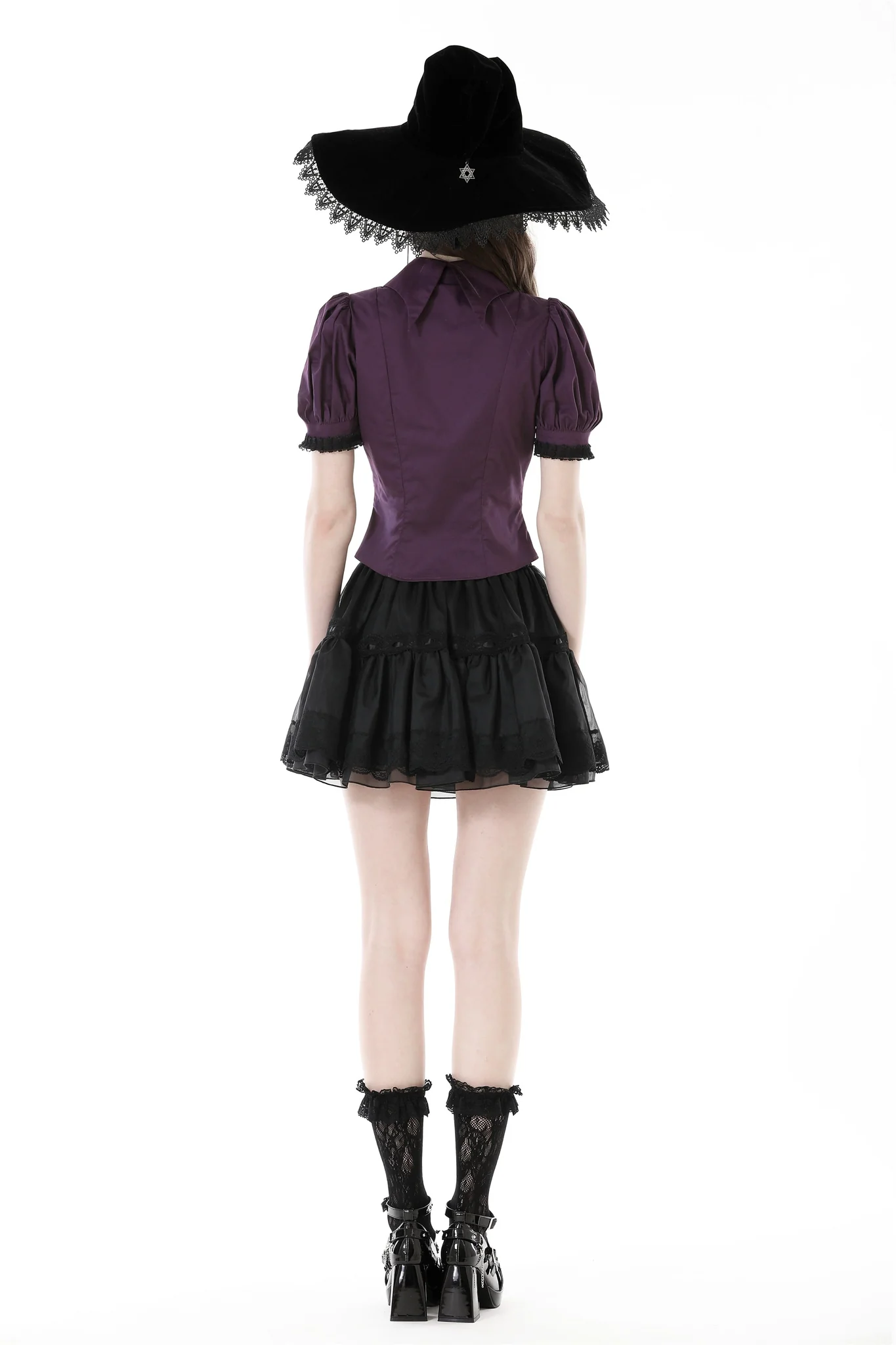 Purple frilly collar moon blouse – Image 4