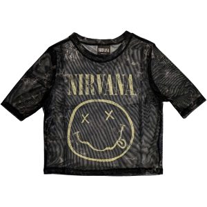Crop Top Nirvana Smiley Mesh