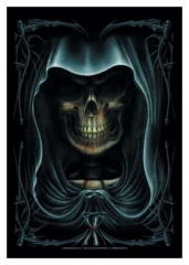 DRAPEAU TÊTE DE MORT ET SABLIER POS699