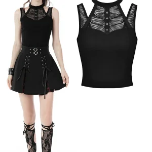 Tee shirt en maille sans manches, style punk cool