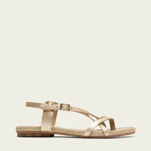 SANDALE EN CUIR DE JUTE DORÉ CARLA