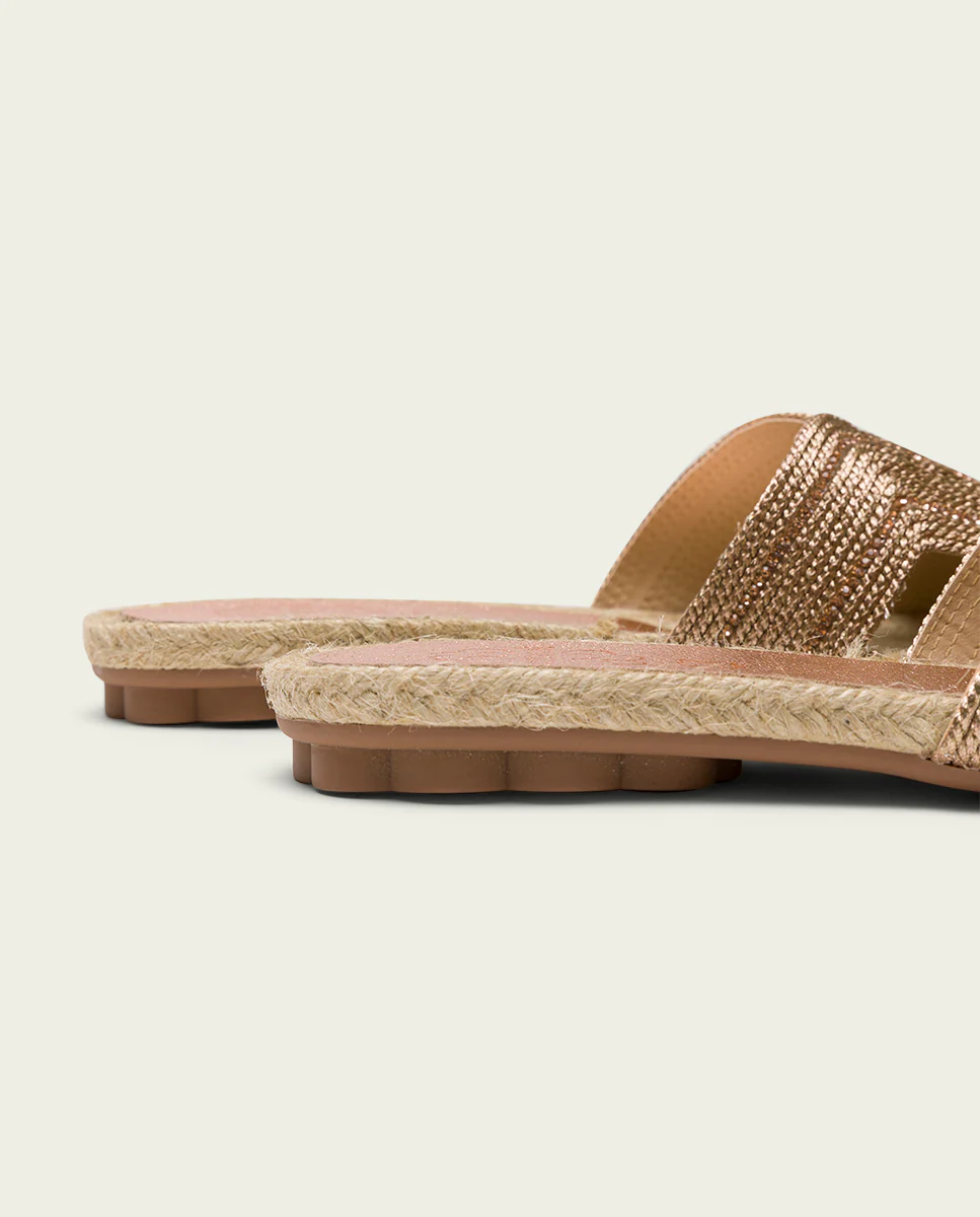 SANDALE PLATE EN CUIR JUTE ROSE CAROLINA – Image 6