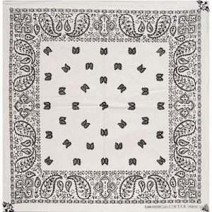 Bandana Scarf Paisley White Black