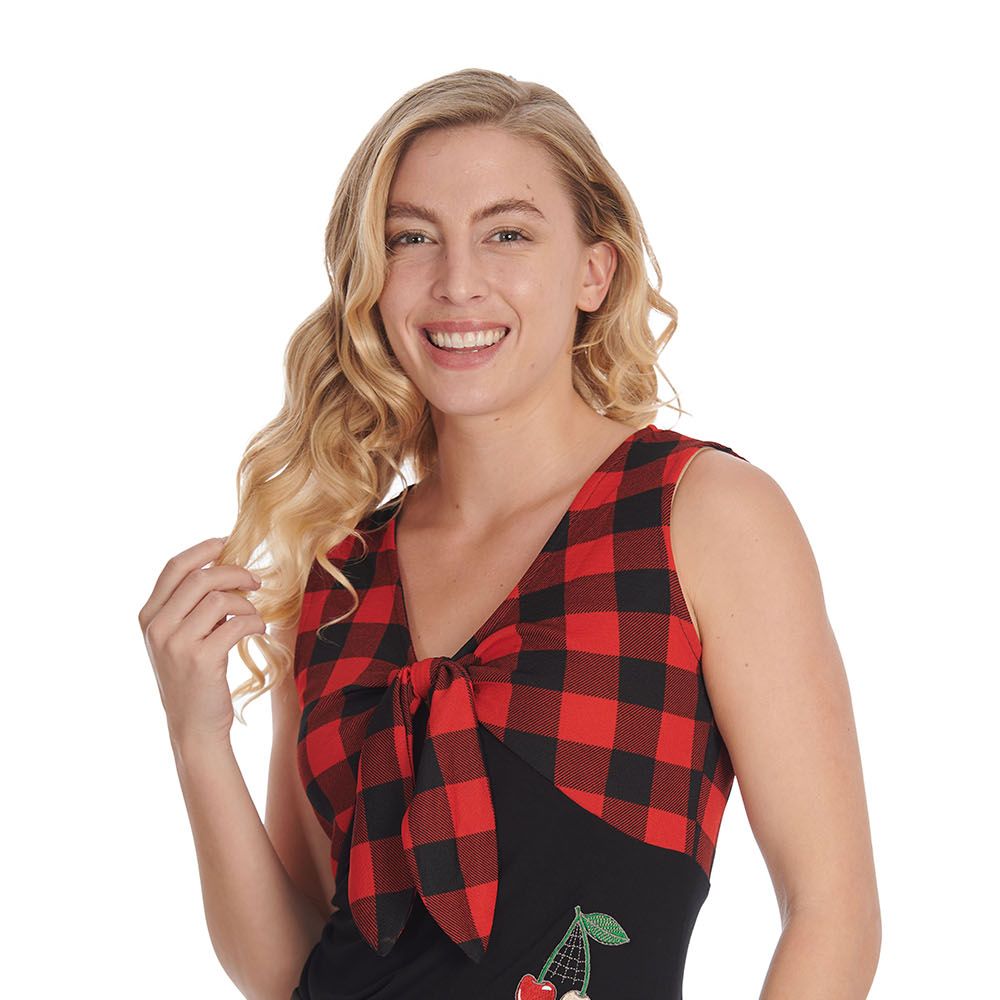 TP10535 check & cherry skull top – Image 2