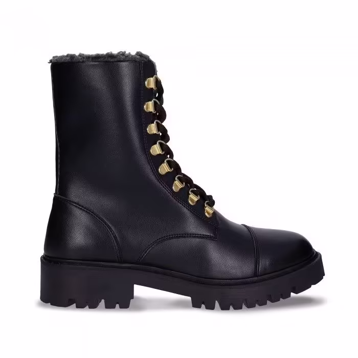 Bottes à mi-mollet pour femme Elia Noire de nae : Allure hybride & cuir de pomme éco-responsable