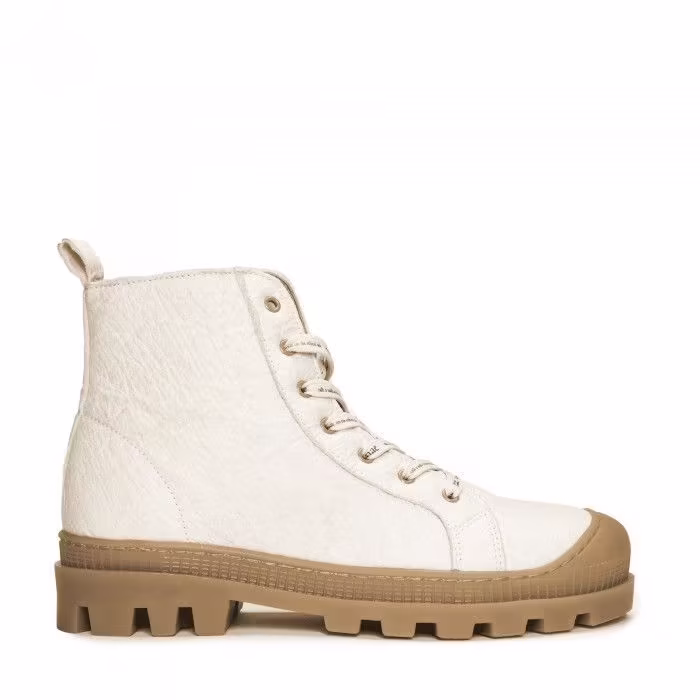 Noah Pinatex White : Des bottes cuir vegan montantes pour un Style Ethique en Toutes Saisons