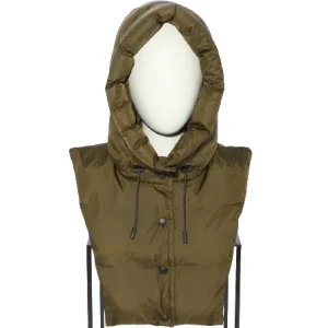 PLASTRON CAPUCHE DOUDOUNE IMPERMEABLE KAKI