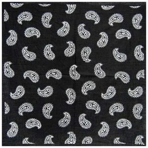 Bandana Head Wrap Scarf Paisley Black